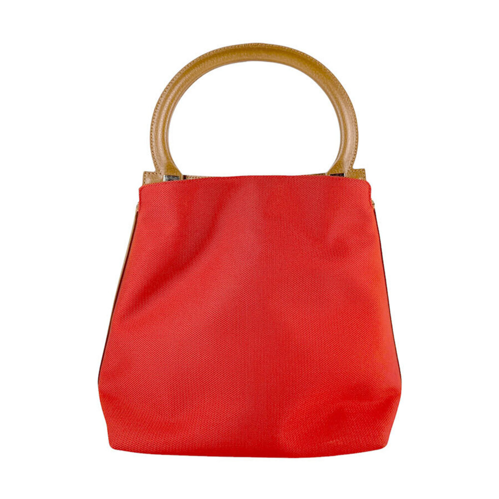 Salvatore Ferragamo handbag Gancini canvas leather orange brown